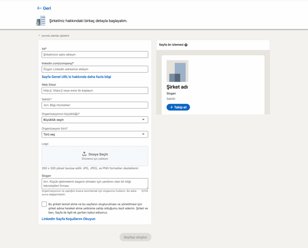 linkedin işletme hesabı açma