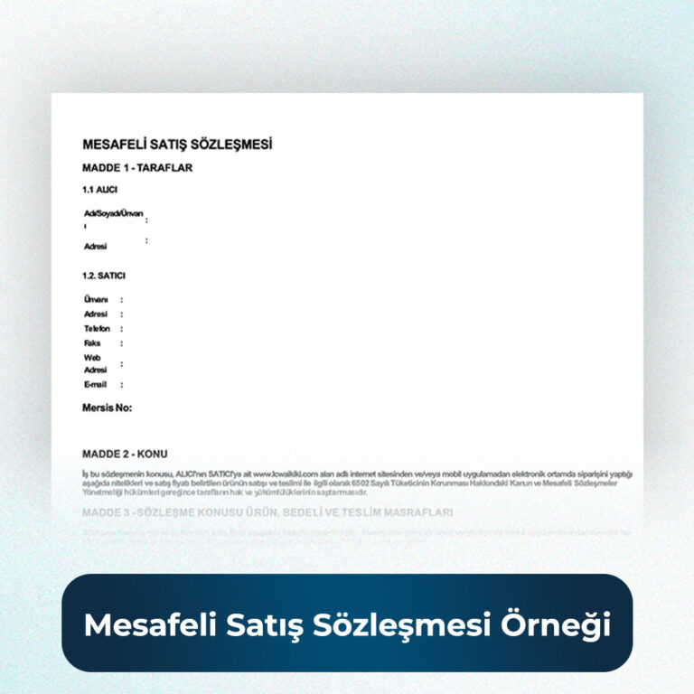mesafeli satış sözleşmesi örnek