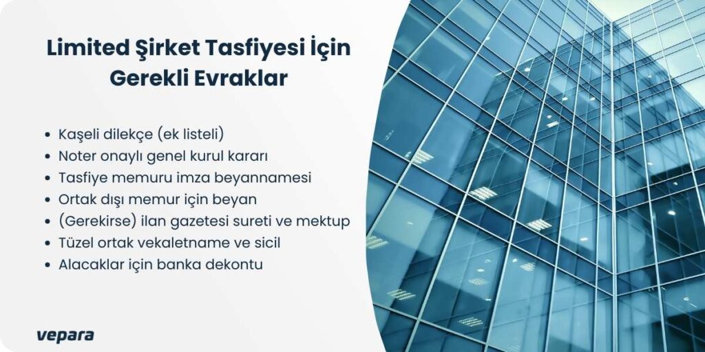 limited şirket tasfiyesi için gerekli evraklar
