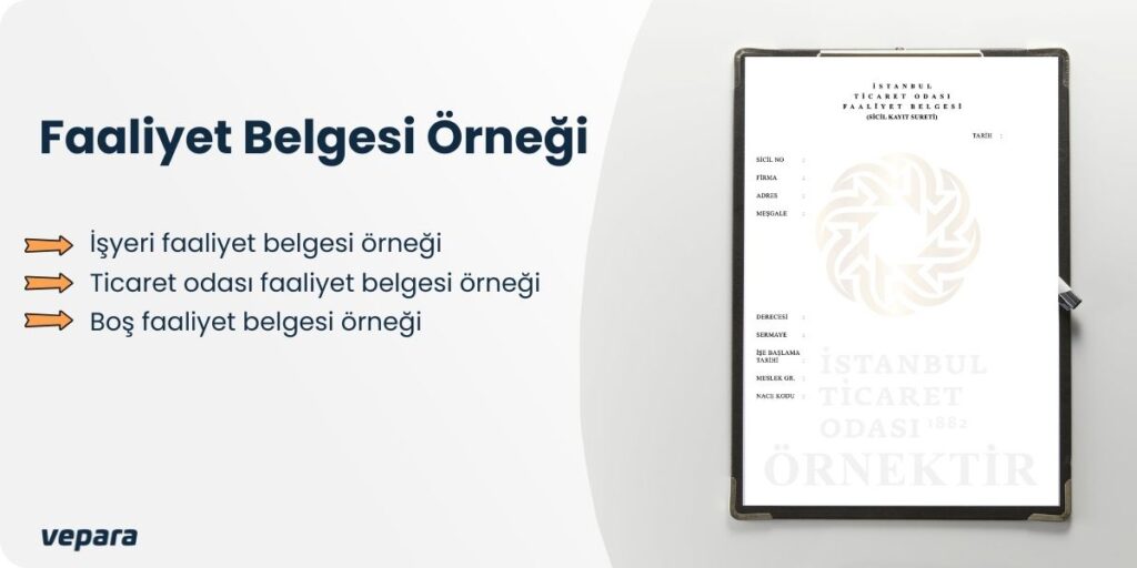 faaliyet belgesi örneği